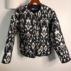 Zara Quilted Ikat Print Jacket XS
